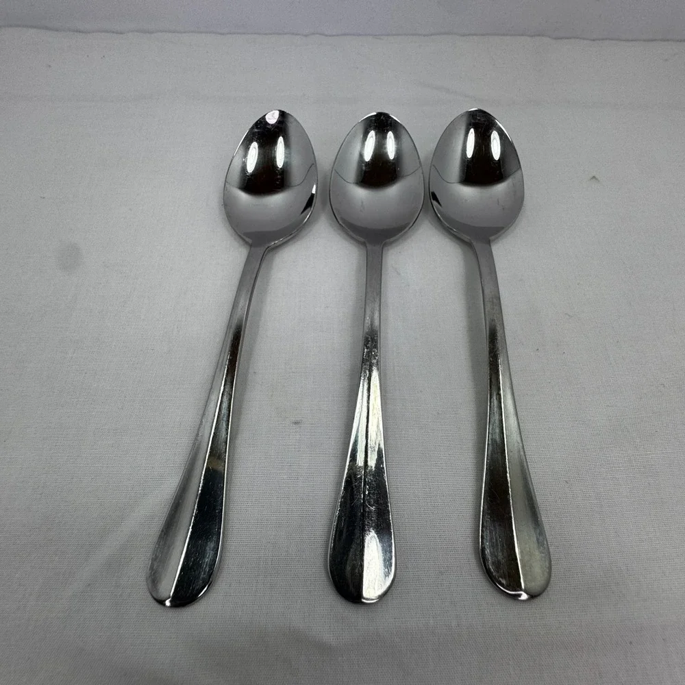 Cuisinart 18/10 Stainless Annapolis Teaspoons (3) Glossy Teardrop Handle 6.25
